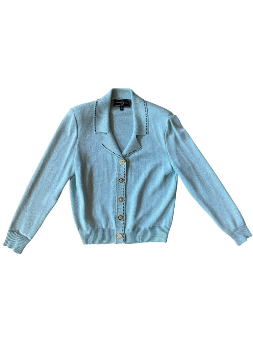 St John Sport Cardigan Knit Sweater Set Aqua Mint Celadon Green Sze Large Medium - Picture 5 of 15